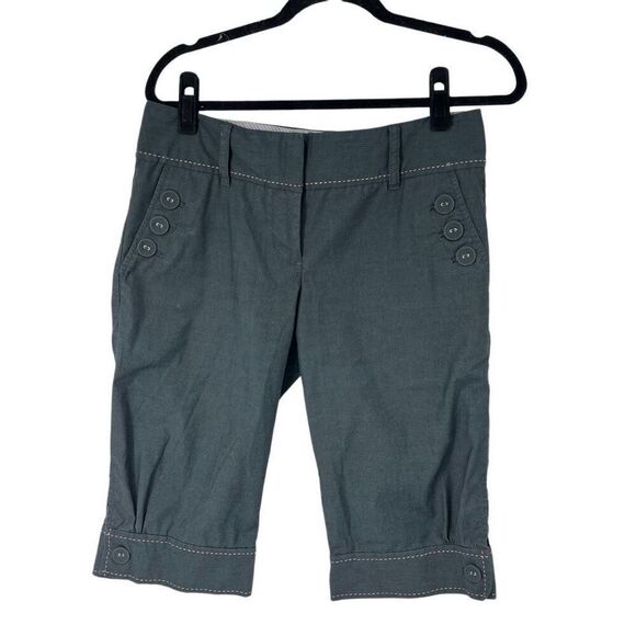 Anthropologie Cartonnier Gray Long Line Bermuda Button Detail Shorts Sz 6 - Picture 1 of 8